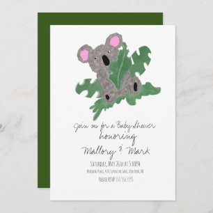 Koala Hand Drawn Baby Shower Invitation