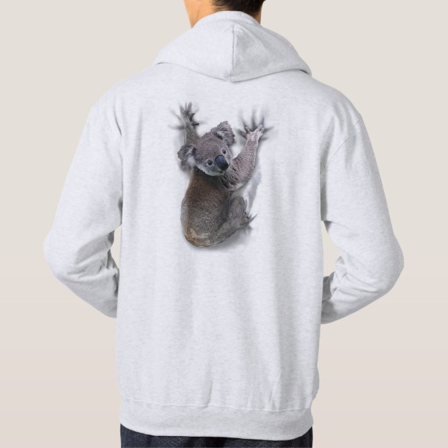 Koala Hang On Back Cute Bear Australia Animal Hoodie (Back)