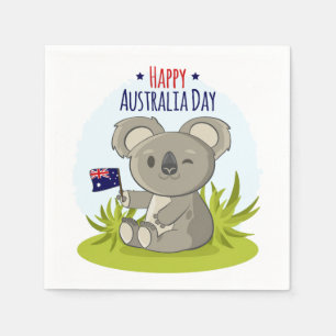 Koala Happy Australia Day   Holidays Napkin