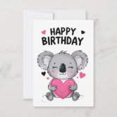 Personalized Koala "Happy Birthday" Banner - Large Leaf Print Letter Banner For Kids Parties