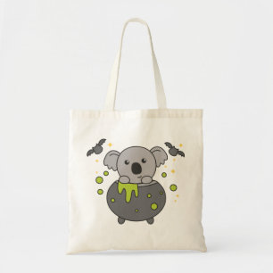 Koala Happy Halloween Cauldron Bat Tote Bag