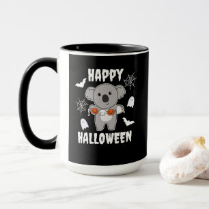 Koala Happy Halloween Pumpkin Bat Costume Mug