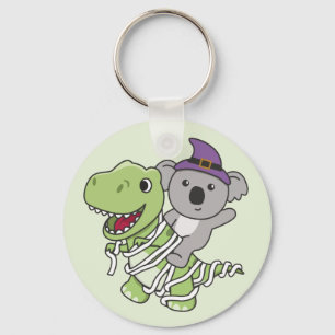Koala Happy Halloween T-rex Mummy Costume Keychain