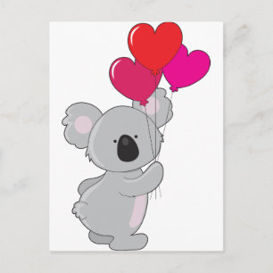 Koala Heart Balloons Postcard