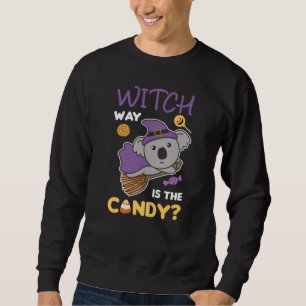 Koala Hexe Witch Way Is The Candy Happy Halloween Sweatshirt