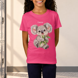 Koala Holding Eucalyptus Leaves Personalised T-Shirt