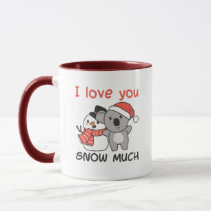 Koala I Love You Snow Much Snowman Pun Mug