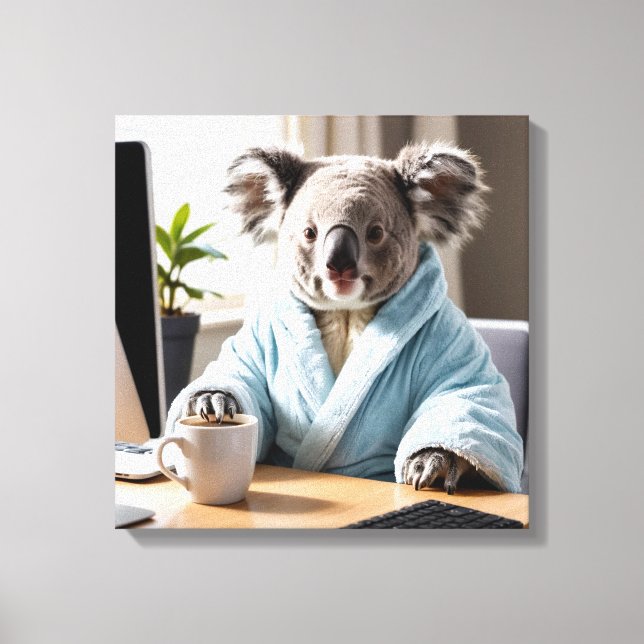 Koala in a Robe Canvas Print (Front)