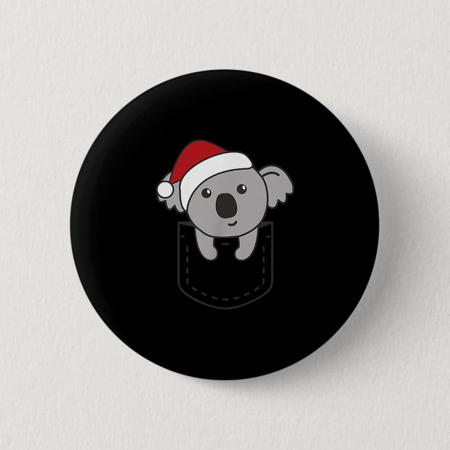 Koala In Cket Christmas Cute Koala In Breast Cket  6 Cm Round Badge (Front)
