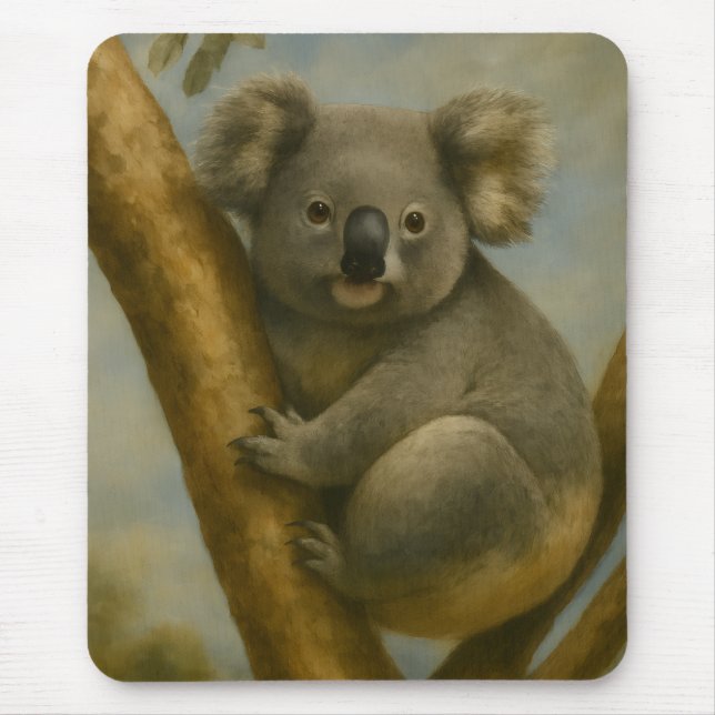 Koala in Quiet Light Mouse Mat (Front)