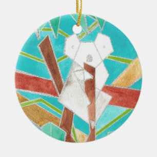 Koala in Tree Original Abstract Art Ceramic Tree Decoration