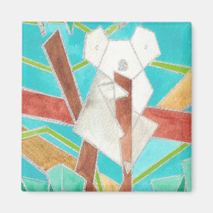 Koala in Tree Original Abstract Art Magnet
