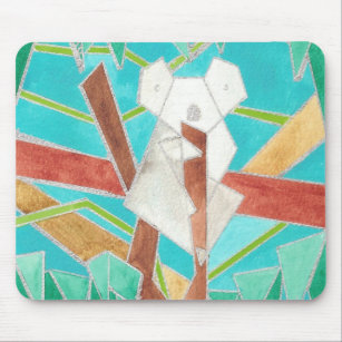 Koala in Tree Original Abstract Art Mouse Mat