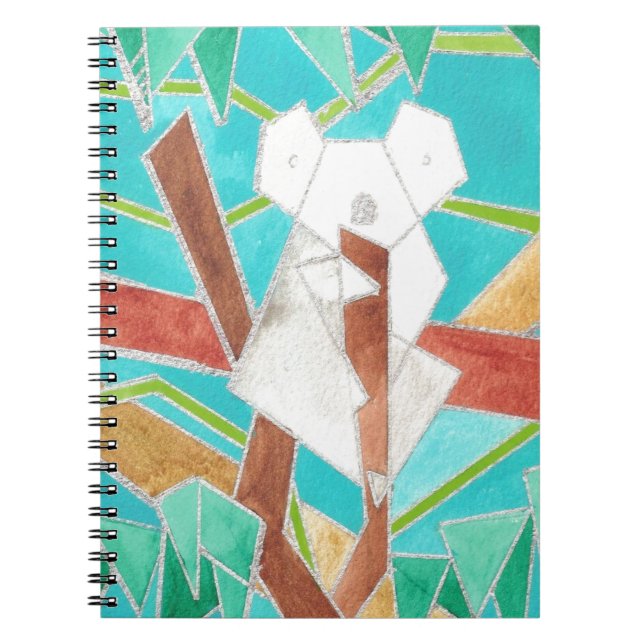 Koala in Tree Original Abstract Art Notebook (Front)