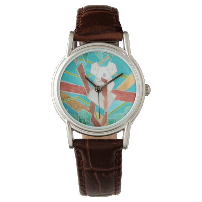 Koala in Tree Original Abstract Art Watch (Front)