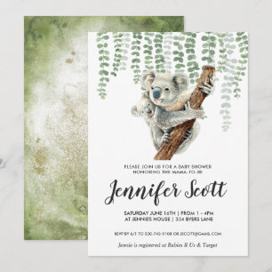 Koala Jungle Baby Shower Invitation