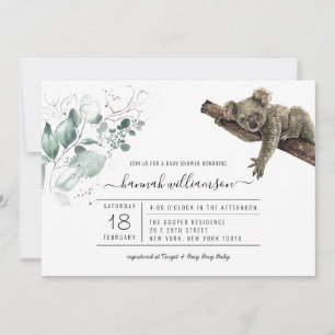 Koala Jungle Baby Shower Invitation