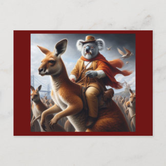 Koala Kangaroo Rider Postcard