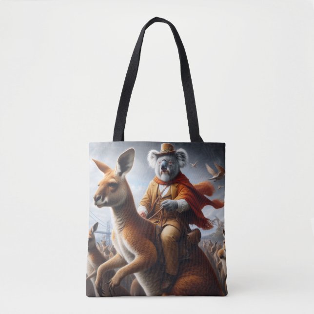 Koala Kangaroo Rider Tote Bag (Front)