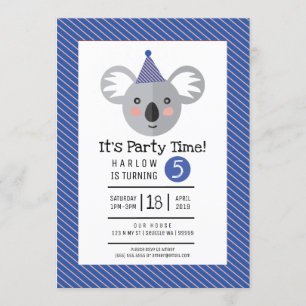 Koala Kids Birthday Party Invitation