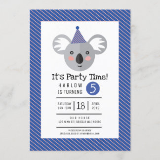 Koala Kids Birthday Party Invitation