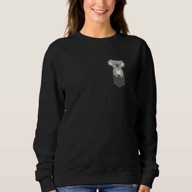 Koala Koala Bear In Breast Pocket Cute Sweatshirt (Front)