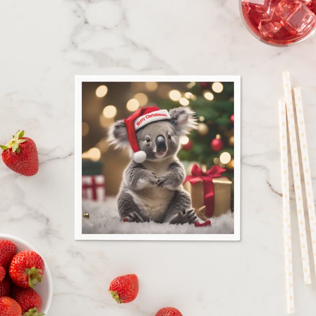 "Koala Kris Kringle: Christmas Down Under" Napkin (Insitu)
