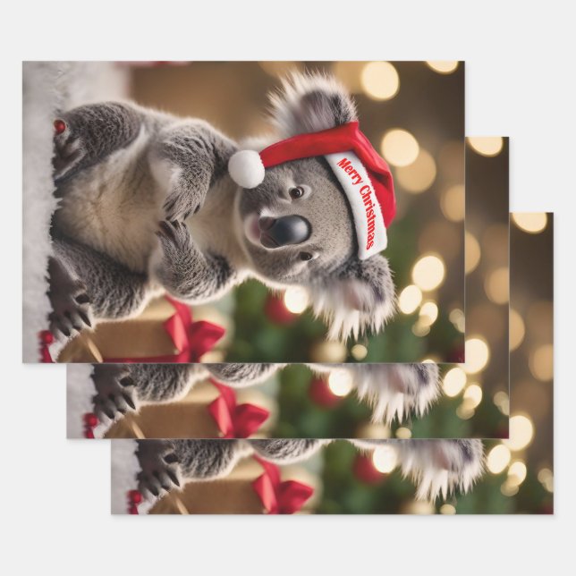"Koala Kris Kringle: Christmas Down Under" Wrapping Paper Sheet (Set)