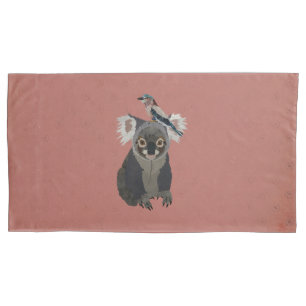 KOALA & LILLAC BIRD PILLOWCASE