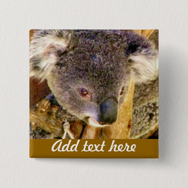 Koala Love_ 15 Cm Square Badge (Front)