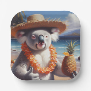 Koala Luau Paper Plate