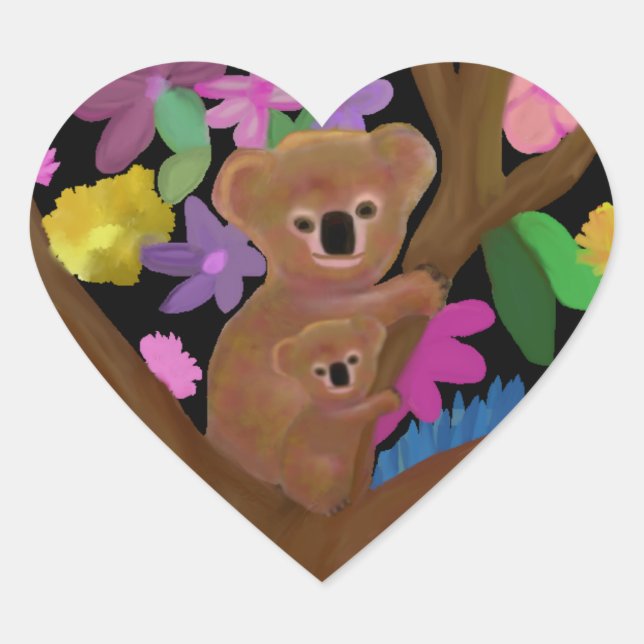 Koala Luv Heart Stickers (Front)