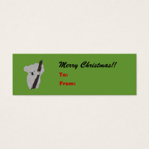 Koala Merry Christmas Holiday Gift Tag