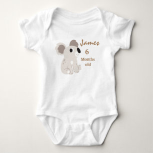 Koala milestone month birthday  baby bodysuit