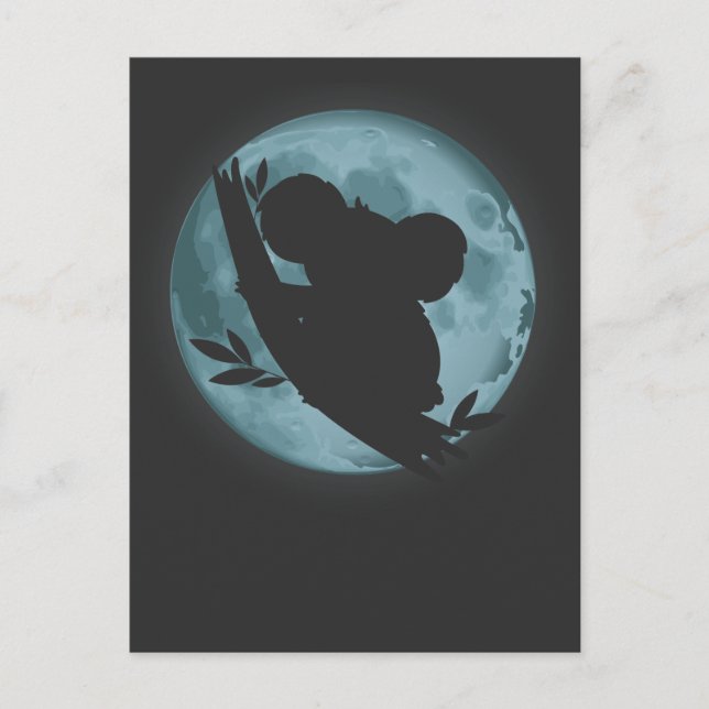 Koala Moon Silhouette Art Australian Animal Lover Postcard (Front)