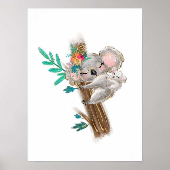 Koala Mother And Baby Poster (Front)