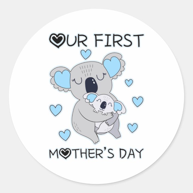 koala Mother's Day Happy Mothers Day Gift For Mom Classic Round Sticker (Front)