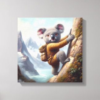 Koala Mountain Climbing Canvas Print