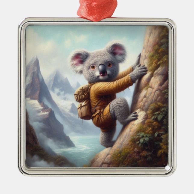 Koala Mountain Climbing Metal Tree Decoration (Front)