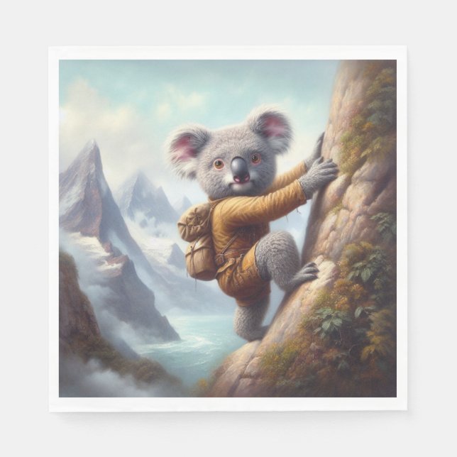 Koala Mountain Climbing Napkin (Front)