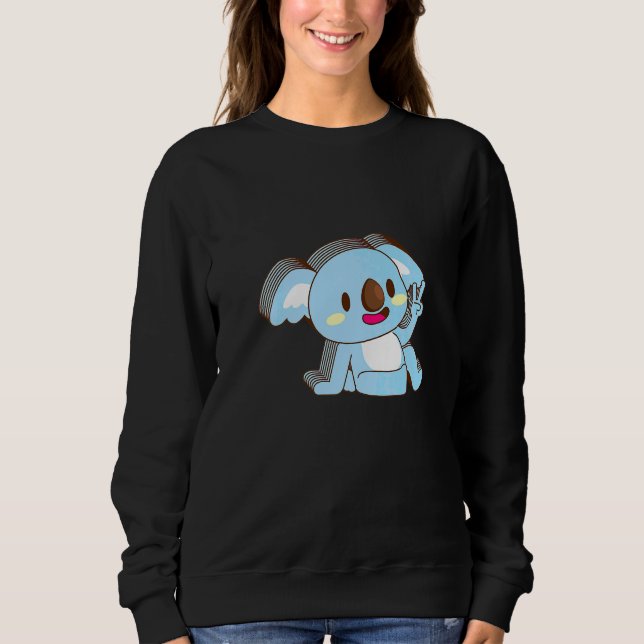 Koala Multilayer Peace Relaxed Cute Aesthetic   Sweatshirt (Front)