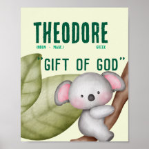 Koala Name Meaning - Green Personalised Gift