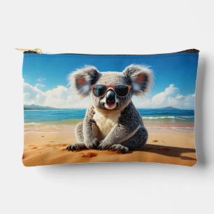 Koala on a sandy beach  accessory pouch