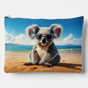 Koala on a sandy beach accessory pouch