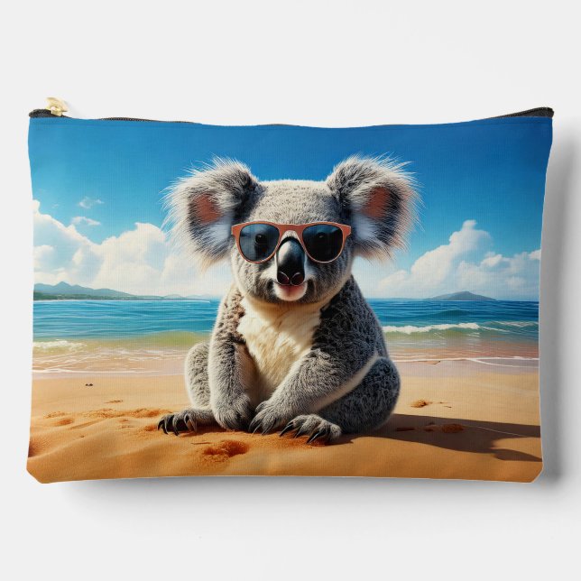 Koala on a sandy beach  accessory pouch (Front)