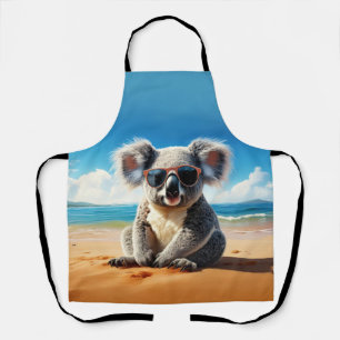 Koala on a sandy beach apron