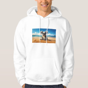 Koala on a sandy beach hoodie