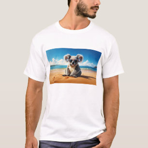 Koala on a sandy beach T-Shirt