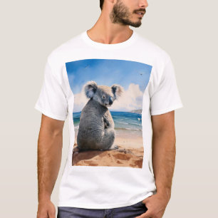 Koala on a sandy beach T-Shirt