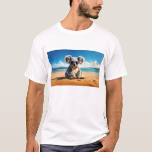 Koala on a sandy beach T-Shirt